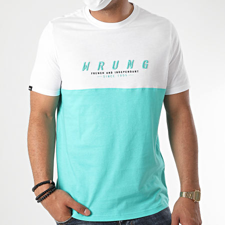 Wrung - Tee Shirt Webtee Blanc Turquoise