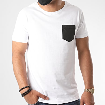 Urban Classics - Camiseta Bolsillo Blanco Negro