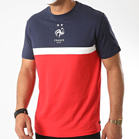 FFF - Tee Shirt France Tricolore Rouge Bleu Marine Blanc