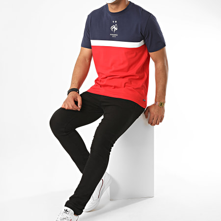 FFF - Tee Shirt France Tricolore Rouge Bleu Marine Blanc