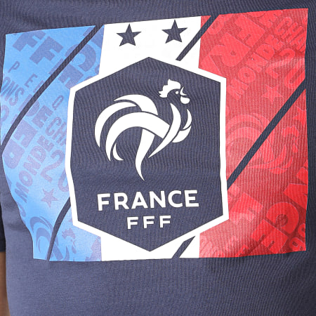 FFF - Tee Shirt Drapeau Fan Bleu Marine