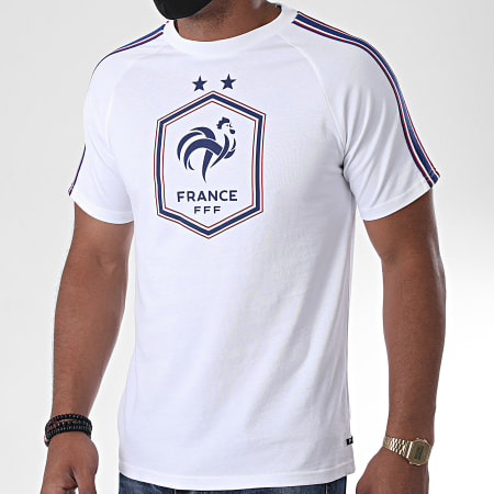 FFF - Tee Shirt A Bandes France Big Logo Blanc