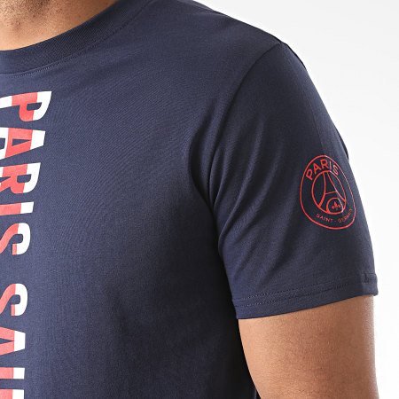 PSG - Tee Shirt Paris Saint-Germain Stripe Bleu Marine