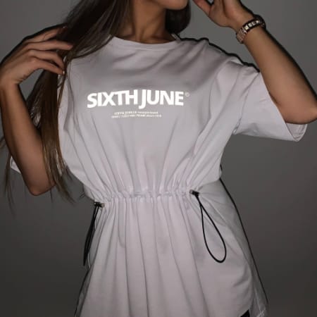Sixth June - Robe Courte Femme W4121KDR Blanc Réfléchissant