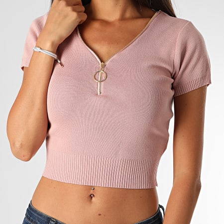 Girls Outfit - Top Crop Femme C-2135 Rose