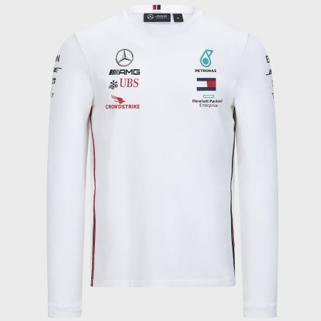 AMG Mercedes - Tee Shirt Manches Longues AMG Mercedes Blanc