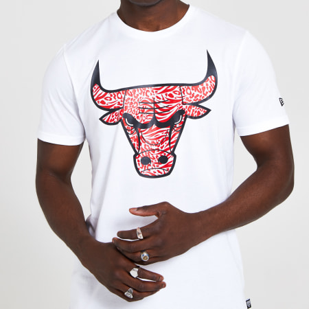 New Era - Tee Shirt Print Infill 12369779 Chicago Bulls Blanc