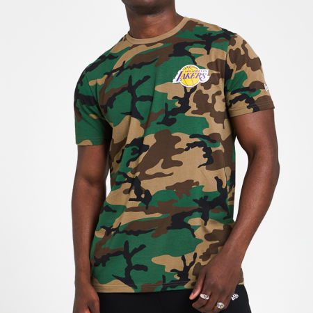 New Era - Tee Shirt Camo 12369795 Los Angeles Lakers Camouflage Vert Kaki