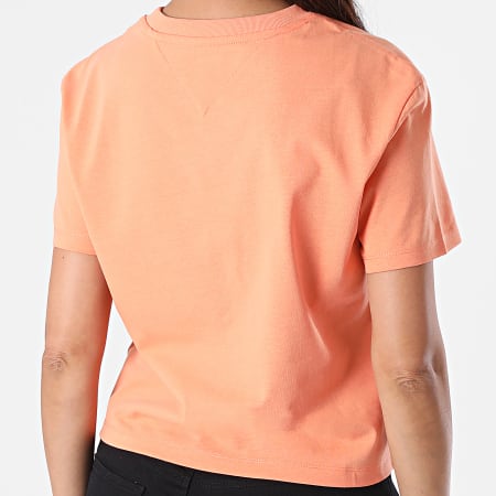 Tommy Jeans - Tee Shirt Femme Badge 6813 Orange