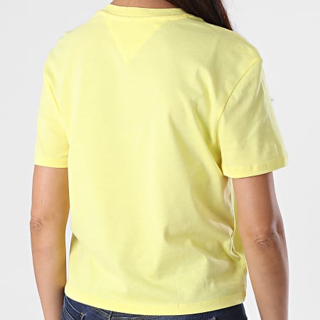 Tommy Jeans - Tee Shirt Femme Colour-Block Logo 8041 Jaune