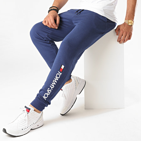 Tommy Hilfiger - Pantalon Jogging Cuff Fleece Logo 0359 Bleu Roi