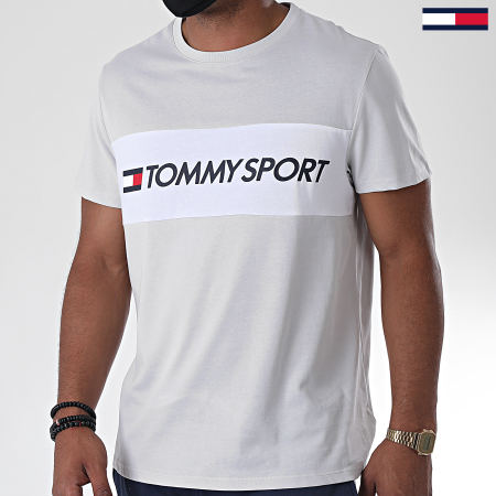 Tommy Hilfiger - Tee Shirt Colour-Blocked Logo 0375 Gris