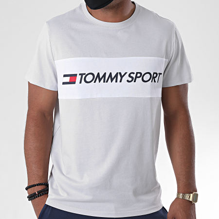 Tommy Hilfiger - Tee Shirt Colour-Blocked Logo 0375 Gris