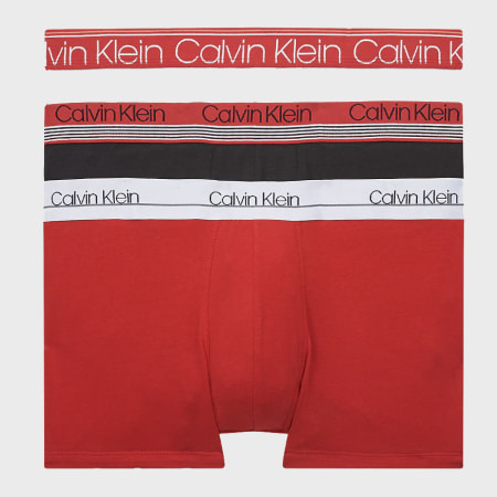 Calvin Klein - Lot De 3 Boxers 2336A Rouge Noir Blanc