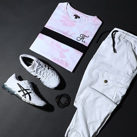 Final Club - Tee Shirt Camouflage Avec Broderie 409 Rose Pale