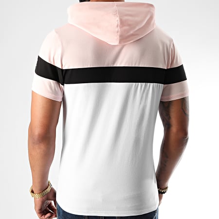 Final Club - Tee Shirt Tricolore A Capuche 411 Blanc Noir Rose