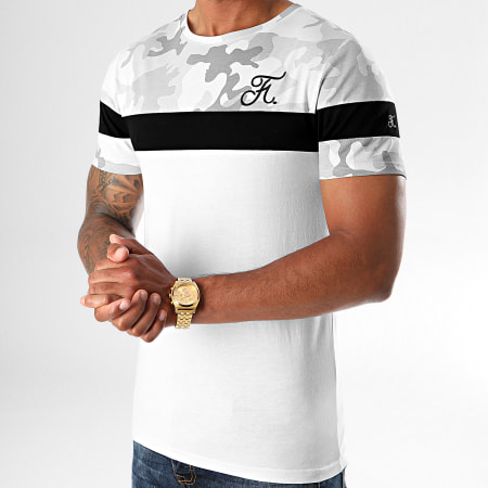 Final Club - Tee Shirt Camouflage Tricolore Avec Broderie 413 Blanc