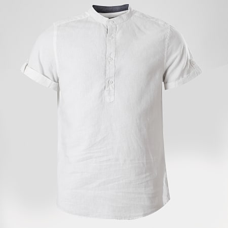 Indicode Jeans - Chemise Manches Courtes Mao 20-082S20 Blanc
