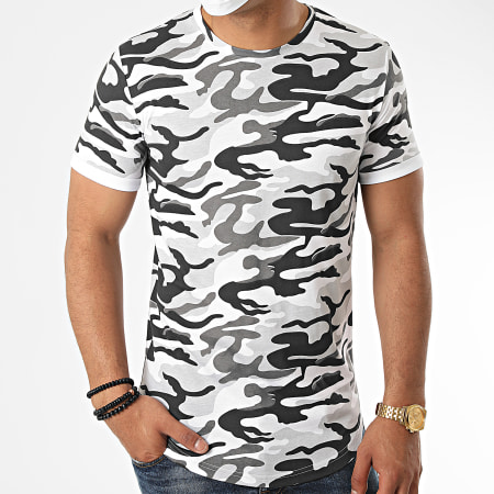 LBO - Tee Shirt Oversize Camouflage 1117 Gris Blanc