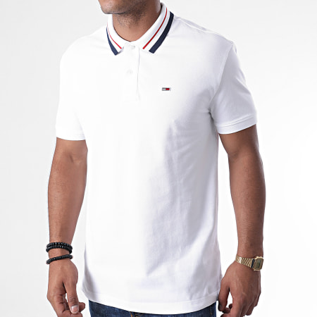 Tommy Jeans - Polo Manches Courtes Classics Tipped 7195 Blanc