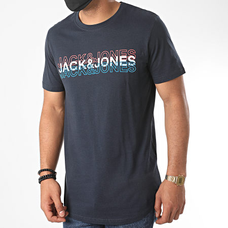 Jack And Jones - Tee Shirt Blane 12171464 Bleu Marine