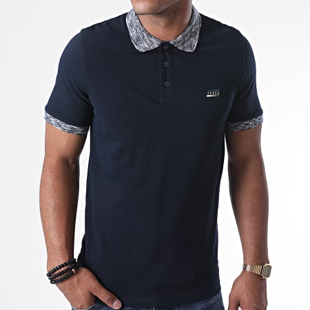 Jack And Jones - Polo Manches Courtes Contrast Piping 12171398 Bleu Marine
