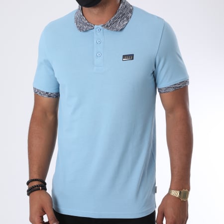 Jack And Jones - Polo Manches Courtes Contrast Piping 12171398 Bleu Ciel
