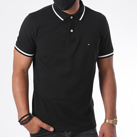 Tommy Hilfiger - Polo Manches Courtes Basic Tipped 0768 Noir