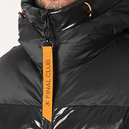 Final Club - Giacca Premium Mountain con cappuccio nero arancione