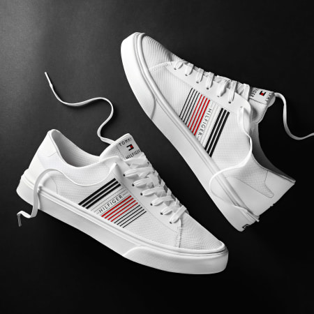 Tommy Hilfiger - Sneakers Lightweight Stripes Knit 2836 Bianche