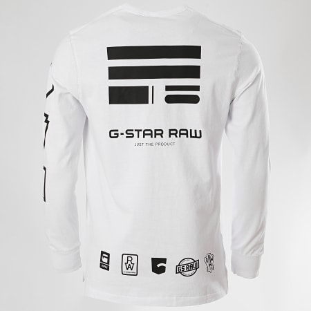 G-Star - Tee Shirt Manches Longues Multi Arm GR Shield D17151-C336 Blanc