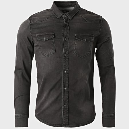 Classic Series - Chemise Jean Manches Longues DC-3116 Gris Anthracite