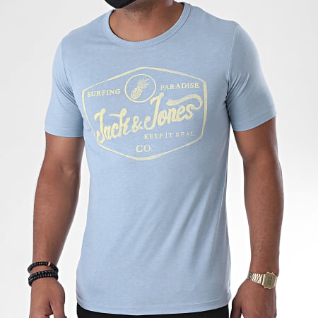 Jack And Jones - Tee Shirt Namen 12171985 Bleu Chiné