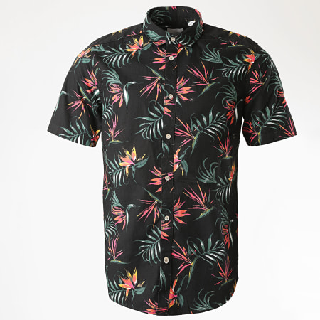 Only And Sons - Chemise Manches Courtes Floral Alfi Noir