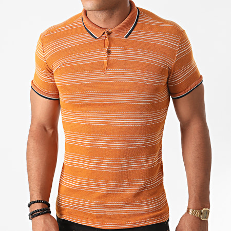Classic Series - Polo Manches Courtes A Rayures 2217 Orange