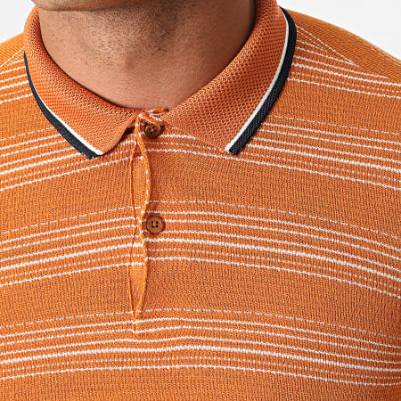 Classic Series - Polo Manches Courtes A Rayures 2217 Orange