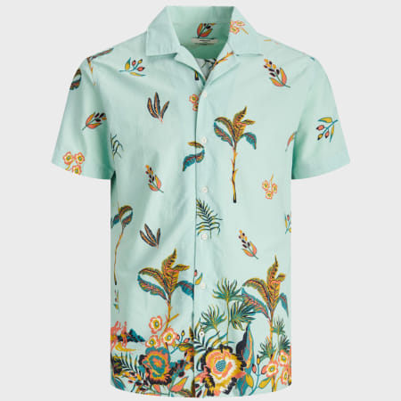 Jack And Jones - Chemise Manches Courtes Holiday Resort 12170678 Vert Clair
