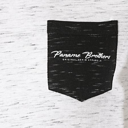 Paname Brothers - Tee Shirt Poche Tube Gris Clair Chiné