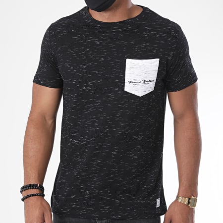 Paname Brothers - Tee Shirt Poche Tube Noir Chiné