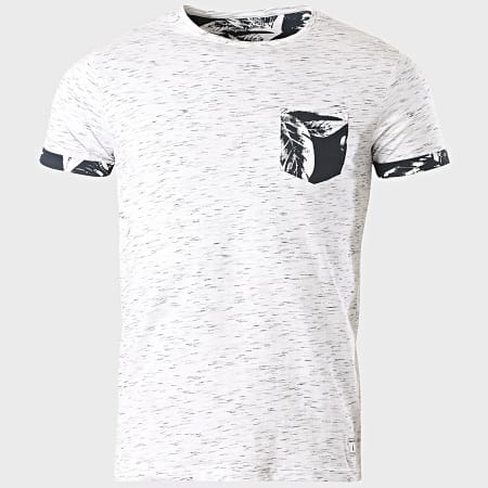 Paname Brothers - Tee Shirt Poche Floral Touba Blanc Chiné