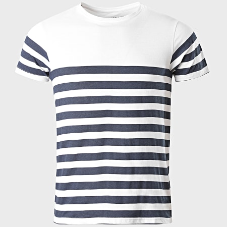 Paname Brothers - Maglietta a righe Typy Bianco Blu Navy