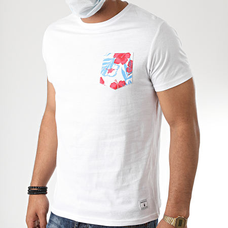 Paname Brothers - Tee Shirt Poche Floral Tazia Blanc