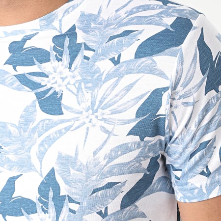 Paname Brothers - Tee Shirt Floral Tracy Blanc Bleu