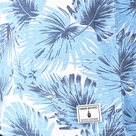 Paname Brothers - Tee Shirt Floral Taly Bleu Clair Blanc