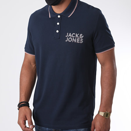 Jack And Jones - Polo Manches Courtes Venice Beach Organic 12171749 Bleu Marine
