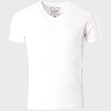 La Maison Blaggio - Tee Shirt Col V Landa Blanc