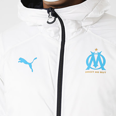 Puma - Doudoune Capuche Reversible Olympique De Marseille 755846 Bleu Marine Blanc