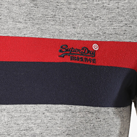 Superdry - Tee Shirt OL Classic YD Stripe M1010139A Gris Chiné