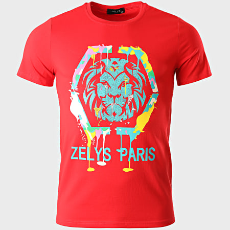 Zelys Paris - Tee Shirt A Strass Octo Rouge