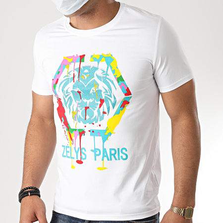 Zelys Paris - Tee Shirt A Strass Octo Blanc